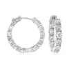 Ross-simons Cz Inside-outside Hoop Earrings In Sterling Silver In White