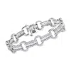Ross-simons Cz Link Bracelet In Sterling Silver In Multi