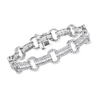 Ross-simons Cz Link Bracelet In Sterling Silver In Multi