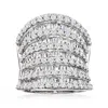 Ross-simons Cz Multi-row Ring In Sterling Silver In White