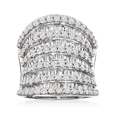 Ross-simons Cz Multi-row Ring In Sterling Silver In White