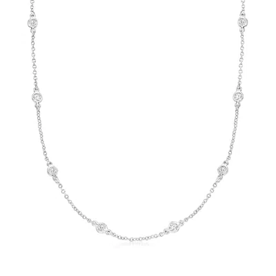 Ross-simons Cz Necklace In Sterling Silver In Multi