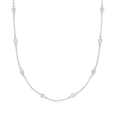 Ross-simons Cz Necklace In Sterling Silver In Multi