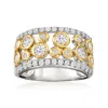 Ross-simons Cz Open-space Bubble Ring In 2-tone Sterling Silver