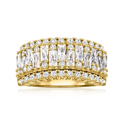 Ross-simons Cz Ring In 18kt Gold Over Sterling In White