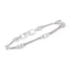 Ross-simons Cz Station Bracelet In Sterling Silver In Metallic