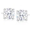 Ross-simons Cz Stud Earrings In 14kt White Gold In White