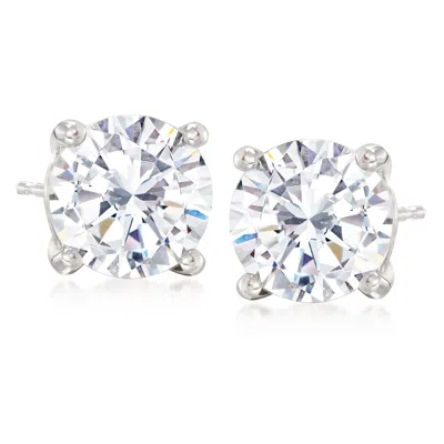 Ross-simons Cz Stud Earrings In 14kt White Gold