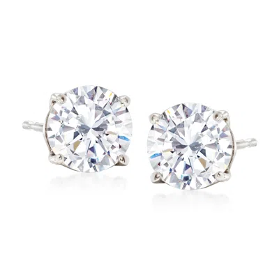 Ross-simons Cz Stud Earrings In 14kt White Gold