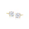 Ross-simons Cz Stud Earrings In 14kt Yellow Gold In White