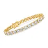 Ross-simons Cz Tennis Bracelet In 18kt Gold Over Sterling In Multi