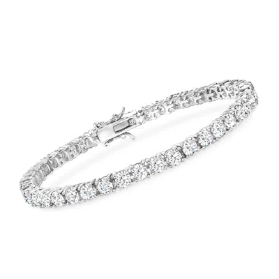 Ross-simons Cz Tennis Bracelet In Sterling Silver In Multi