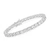 Ross-simons Cz Tennis Bracelet In Sterling Silver In Multi