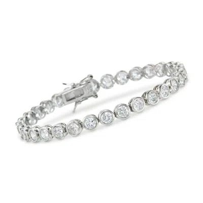 Ross-simons Cz Tennis Bracelet In Sterling Silver In Multi
