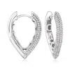 Ross-simons Cz V-shaped Hoop Earrings In Sterling Silver