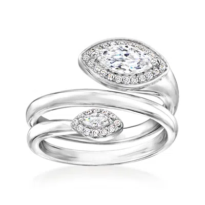 Ross-simons Cz Wrap Ring In Sterling Silver