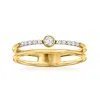 Ross-simons Diamond 2-row Ring In 14kt Yellow Gold In White