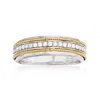 Ross-simons Diamond 2-tone Ring In Sterling And 14kt Yellow Gold In White