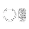 Ross-simons Diamond 3-row Huggie Hoop Earrings In 14kt White Gold In White