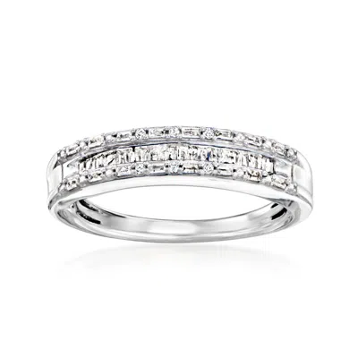 Ross-simons Diamond 3-row Ring In Sterling Silver In White