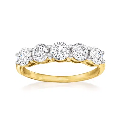 Ross-simons Diamond 5-stone Ring In 14kt Yellow Gold In White
