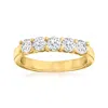 Ross-simons Diamond 5-stone Ring In 14kt Yellow Gold In White