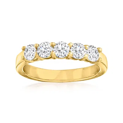 Ross-simons Diamond 5-stone Ring In 14kt Yellow Gold In White