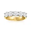 Ross-simons Diamond 5-stone Ring In 14kt Yellow Gold In White
