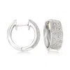 Ross-simons Diamond Accent Huggie Hoop Earrings In Sterling Silver In White
