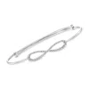 Ross-simons Diamond Accent Infinity Symbol Bangle Bracelet In Sterling Silver In White