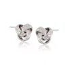 Ross-simons Diamond Accent Love Knot Earrings In 14kt White Gold In White
