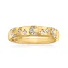 Ross-simons Diamond-accented Moon And Star Ring In 18kt Gold Over Sterling In Gold