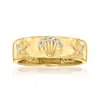 Ross-simons Diamond-accented Sea Life Ring In 18kt Gold Over Sterling In White