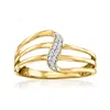 Ross-simons Diamond-accented Swirl Ring In 14kt Yellow Gold In White