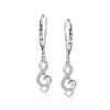 Ross-simons Diamond-accented Treble Clef Drop Earrings In Sterling Silver In Silver