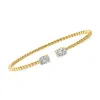Ross-simons Diamond And 18kt Gold Over Sterling Bead Cuff Bracelet In Multi