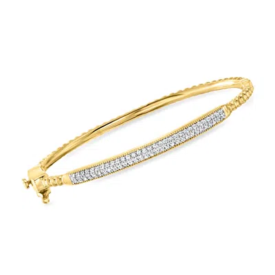 Ross-simons Diamond And 18kt Gold Over Sterling Beaded Bangle Bracelet