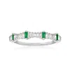 Ross-simons Diamond And . Emerald Ring In 14kt White Gold