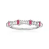 Ross-simons Diamond And . Ruby Ring In 14kt White Gold In Red