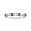 Ross-simons Diamond And . Sapphire Stackable Ring In 14kt White Gold