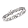 Ross-simons Diamond And Spacer Bar Bracelet In Sterling Silver In Multi