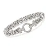 Ross-simons Diamond And Sterling Silver Byzantine Bracelet In Multi