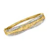 Ross-simons Diamond Bangle Bracelet In 18kt Gold Over Sterling In Multi