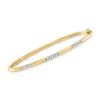 Ross-simons Diamond Station Bangle Bracelet In 18kt Gold Over Sterling In Multi