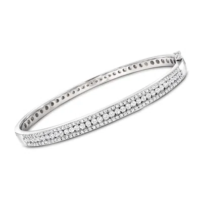 Ross-simons Diamond Bangle Bracelet In Sterling Silver In Multi