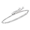 Ross-simons Diamond Bar Bolo Bracelet In Sterling Silver In White