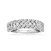 Ross-simons Diamond Basketweave Ring In 14kt White Gold In Silver