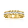 Ross-simons Diamond Beaded 3-row Ring In 18kt Gold Over Sterling In Gold
