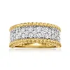 Ross-simons Diamond Beaded-edge Ring In 18kt Gold Over Sterling In Gold