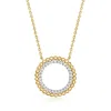 Ross-simons Diamond Beaded Eternity Circle Necklace In 18kt Gold Over Sterling In Gold